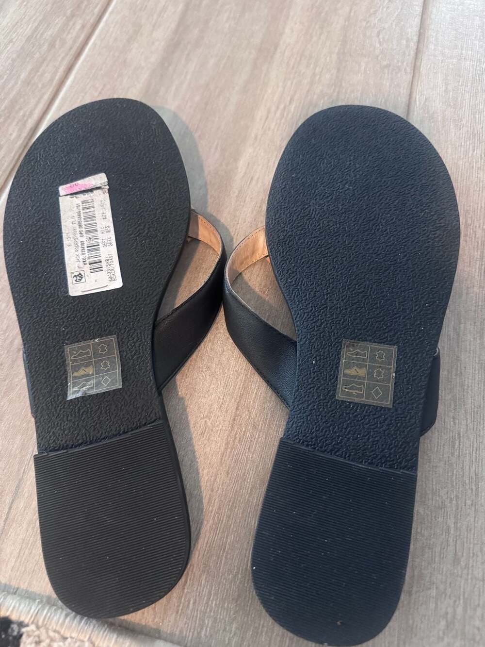 Jack Rogers Roxy Leather Flip Flop Sandals Black Toast size 9 - Picture 3 of 3
